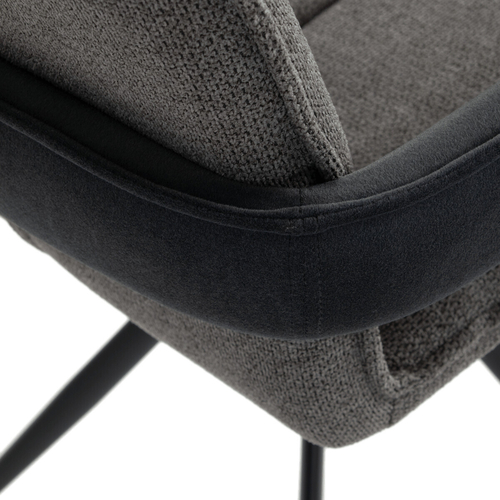 Barová židle otočná 180°, šedá, látka, AUB-F1146 GREY2
