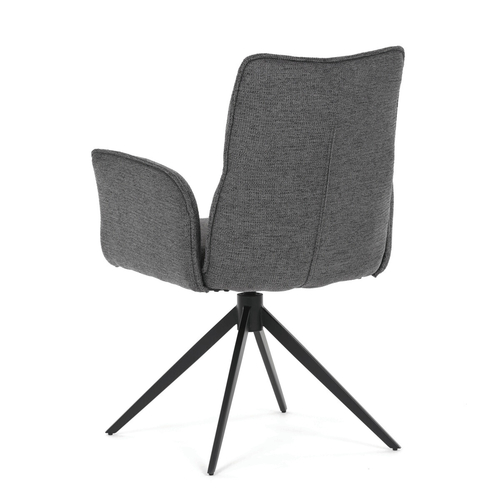 Jídelní židle otočná 360°, šedá, látka, DCH-D1328 GREY2