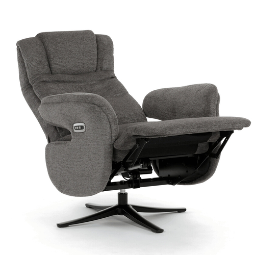 Polohovací křeslo, elektrické zabudované ovládání, funkce zero gravity, šedá, látka, TV-C5590 GREY2