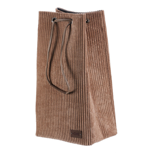 Koš prádelní - manšestr, stahovací, hnědá barva