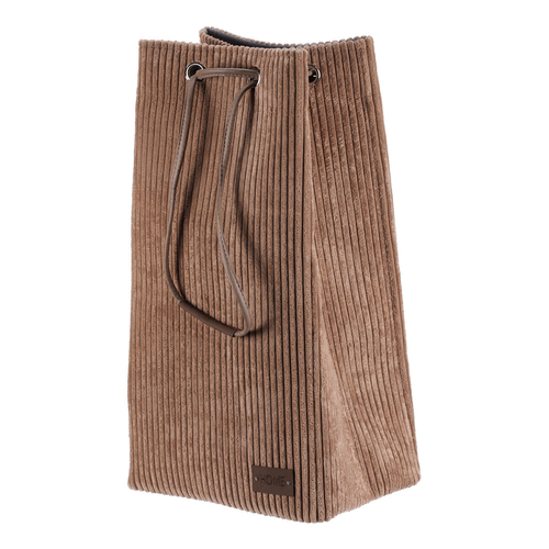 Koš prádelní - manšestr, stahovací, hnědá barva