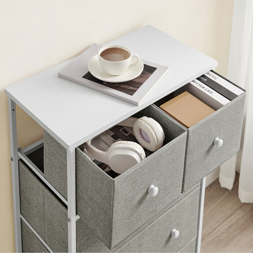 Komoda 56x30x93cm, kov, šedá, AUK-E1051 GREY