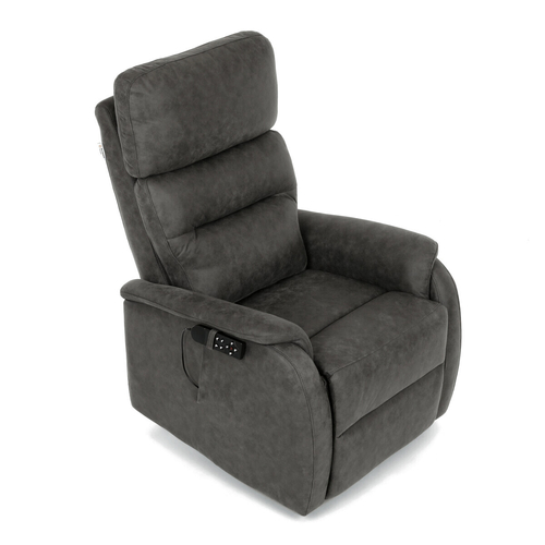Polohovací křeslo, elektrické kabelové ovládání, černá, látka vintage, TV-L8904 BK3