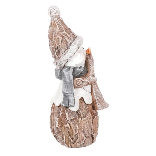 Sněhulák - figurka z polyresinu, imitace dřeva