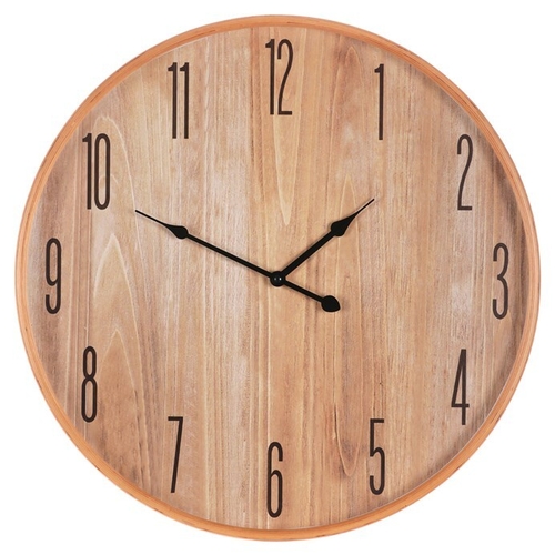 Hodiny nástěnné - pr. 53 cm, MDF a dřevený rám, imitace dýhy