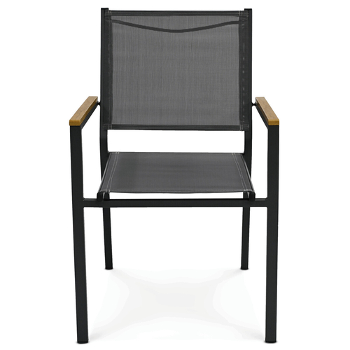 Zahradní židle, kov, síťovina, šedá, AZC-L1303 GREY