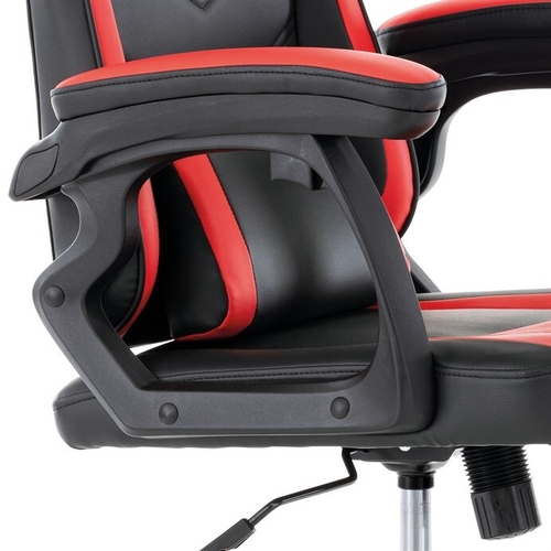 Herní křeslo, houpací mechanismus, červená ekokůže, KA-L626 RED