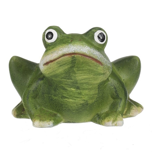 Žába - keramická figurka, vel. S, zelená