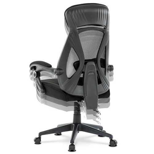 Kancelářská židle, houpací mechanismus, černá síťovina, KA-Y309 BK