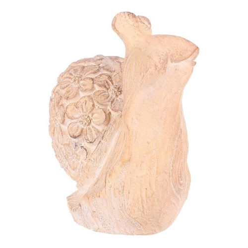 Šnek - figurka z magnesia, vzor květin, vel. L, imitace dřeva