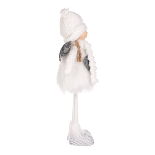 Anděl se srdcem - látková figurka, bílá barva