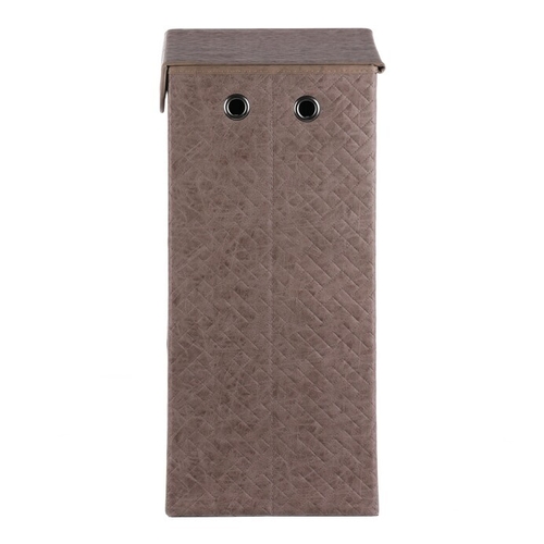 Koš prádelní - látkový s víkem, hnědá barva