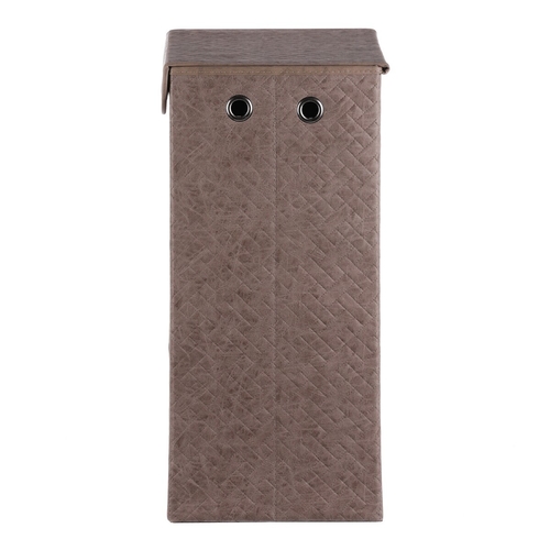 Koš prádelní - látkový s víkem, hnědá barva