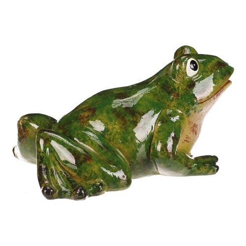 Žába - keramická figurka, vel. M, barva zelená