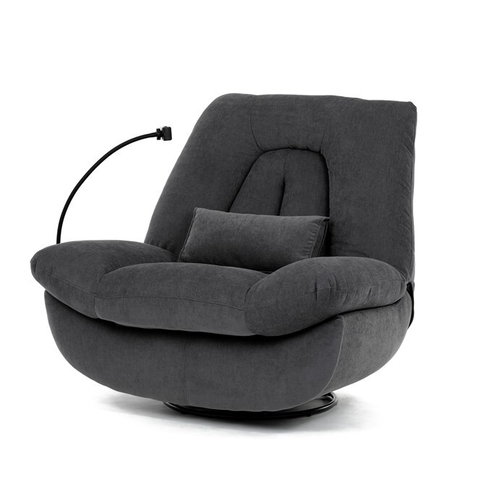 Polohovací křeslo, elektrické zabudované ovládání, šedá, látka, TV-7089 GREY2