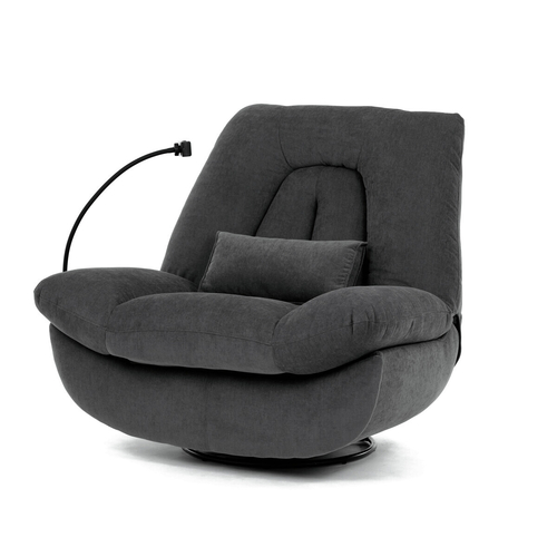 Polohovací křeslo, elektrické zabudované ovládání, šedá, látka, TV-7089 GREY2