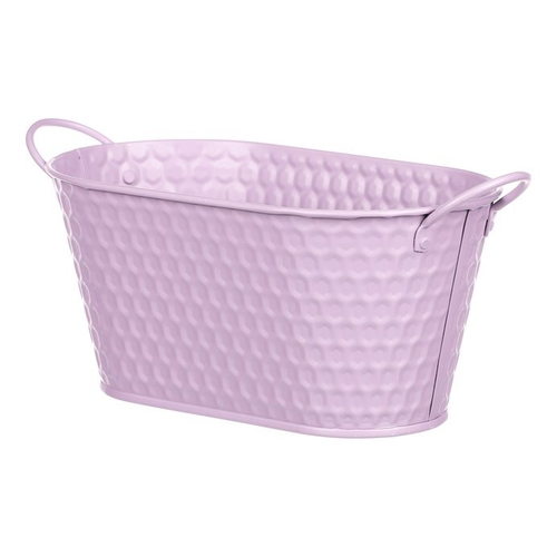 Obal kovový - truhlík, ve světle fialové barvě