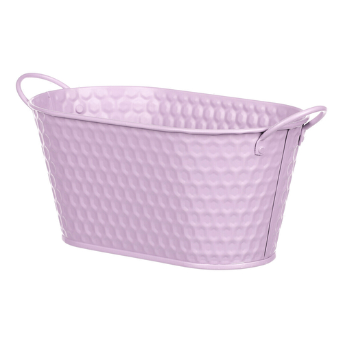 Obal kovový - truhlík, ve světle fialové barvě