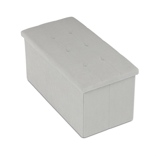 Taburet s úložným prostorem, krémová, manšestrová látka, TAB-472 CRM6