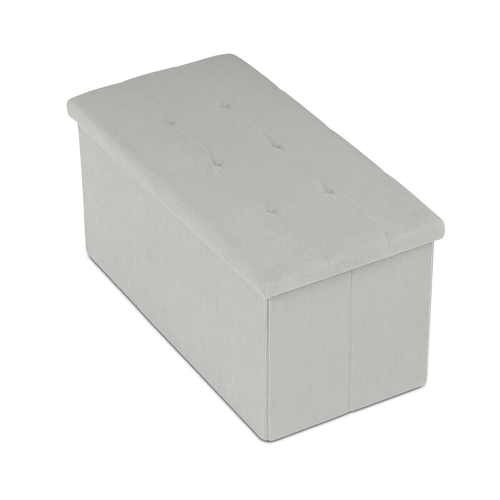 Taburet s úložným prostorem, krémová, manšestrová látka, TAB-472 CRM6