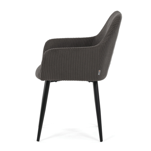 Jídelní židle, šedá, manšestrová látka, DCH-V4009 GREY6