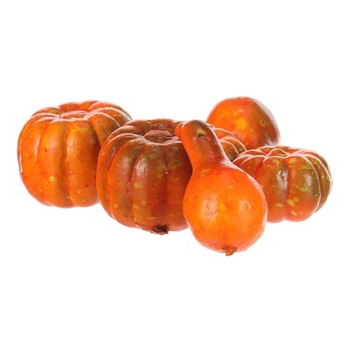 Dýně umělá - mix tvarů, oranžová, cena za balení (6 ks)