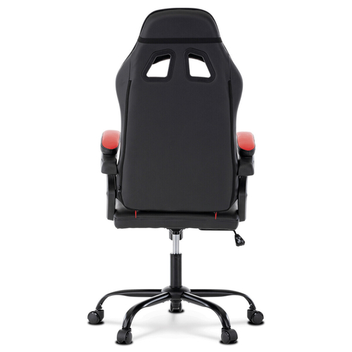 Herní křeslo, houpací mechanismus, červená ekokůže, KA-L626 RED