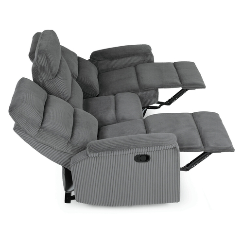 Sedací souprava, polohovací, šedá, manšestrová látka, ASD-C5981 GREY6