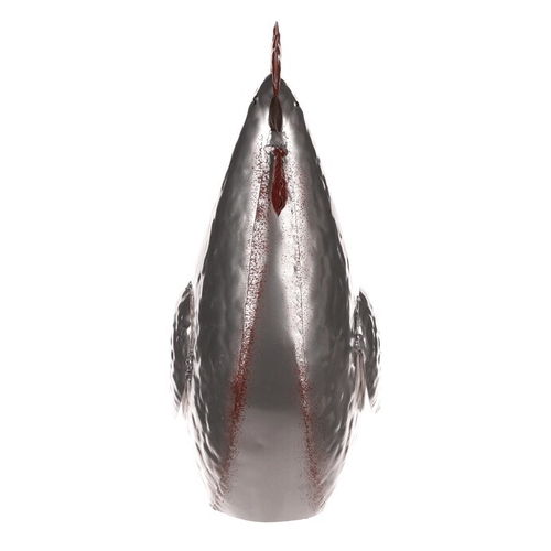 Slepice - kovová dekorace, barva stříbrná