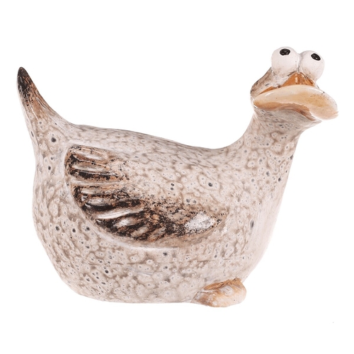 Kachna - keramická figurka, vel. M, barva krémová