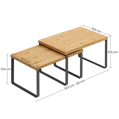 Polička, bambus, černá, AUK-E1002 BK