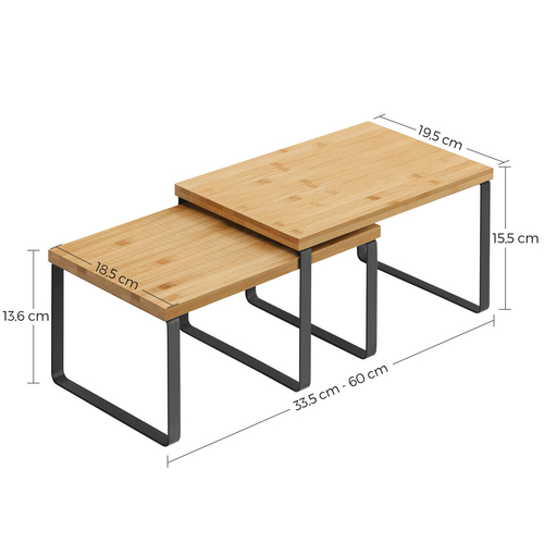 Polička, bambus, černá, AUK-E1002 BK