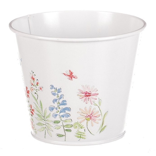 Kovový obal na květiny, květinový design.