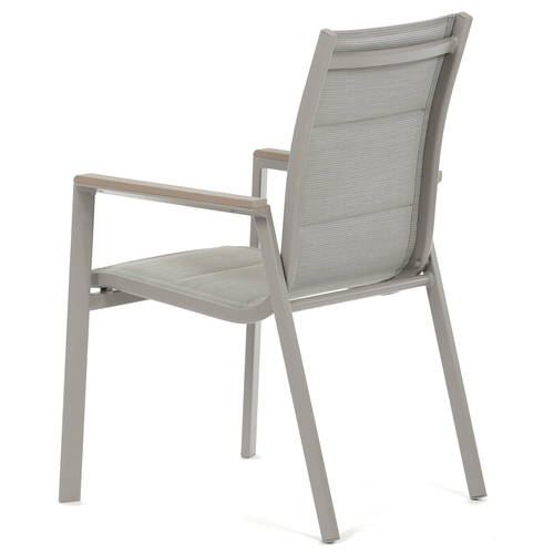 Zahradní židle, hliník, síťovina, béžová, AZC-S1110 GREY