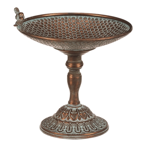 Stojan kovový - 29 cm, aranžovací, s ptáčky, měděný