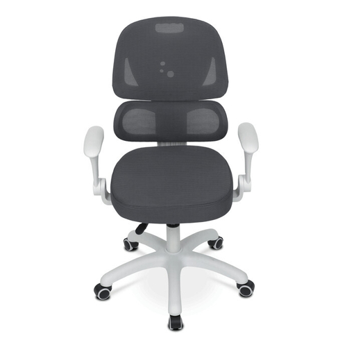 Dětská židle, výškově nastavitelná, šedá síťovina, KA-K1063 GREY