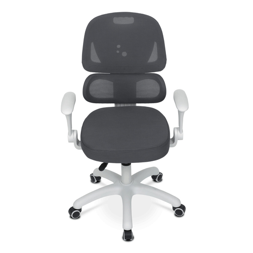 Dětská židle, výškově nastavitelná, šedá síťovina, KA-K1063 GREY