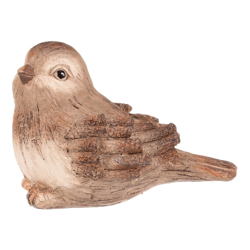 Ptáček - polyresinová figurka, vel. M, béžovo-hnědý