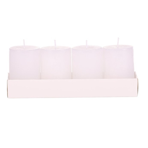 Svíčka bez vůně - parafín, barva bílá, cena za balení (4 ks)