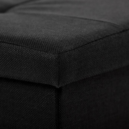 Taburet s úložným prostorem, černá, látka, TAB-462 BK2