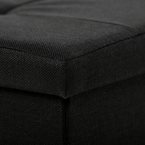 Taburet s úložným prostorem, černá, látka, TAB-462 BK2