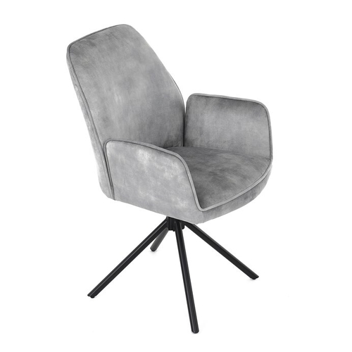 Jídelní židle, šedá, sametová látka, HC-511 SIL4