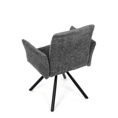 Jídelní židle otočná 180°, šedá, látka bouclé, DCH-W1117 GREY2