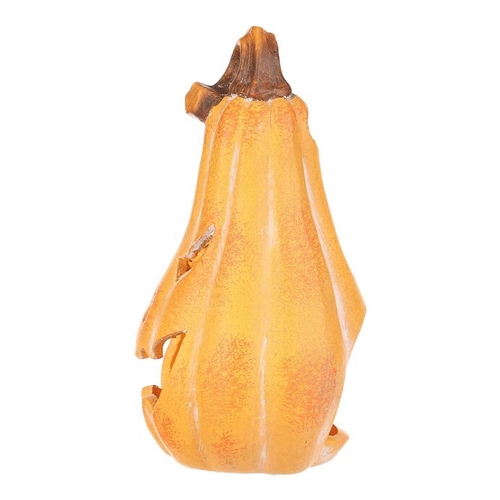 Dýně keramická - s obličejem, na svíčku, tvar hrušky, žlutá