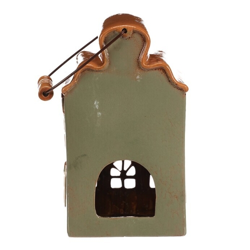 Domeček keramický - na čajovou svíčku, zelený