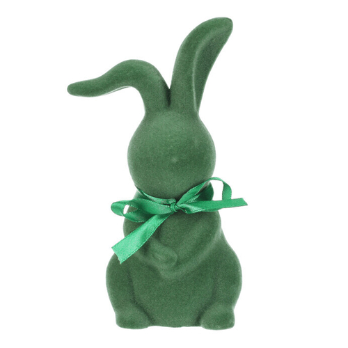Zajíc - keramická figurka, semišový povrch, vel. M, zelená