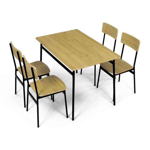 Jídelní set s 4 židlemi, 110x70x76cm, mdf, divoký dub, AUT-O2155 OAK