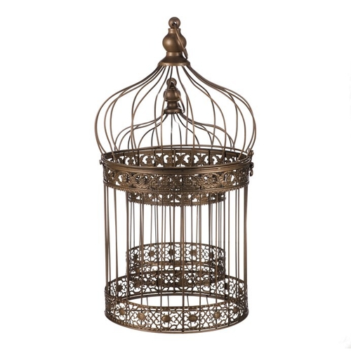 Klec kovová - závěsná, barva měděná, cena za sadu 2 ks