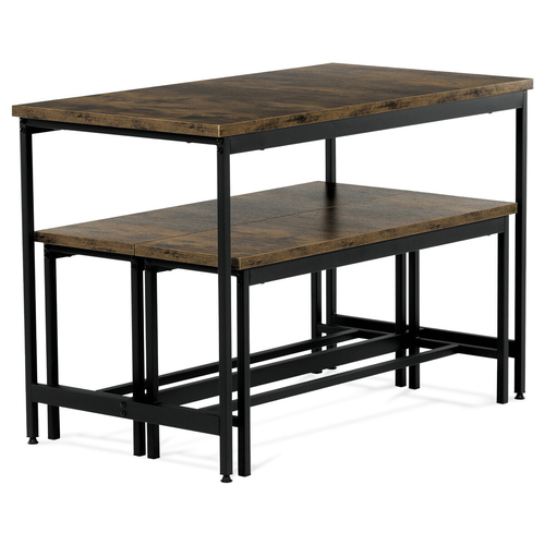 Jídelní set s 2 lavicemi, 110x60x75cm, mdf, old wood, AUT-G1175 OLW