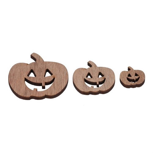 Dýně strašidelná - dřevo, mix 3 barev a 3 vel., cena za balení (18 ks)